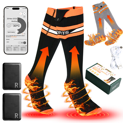 #ad Rechargeable Electric Heated Socks 5000mAh Battery Men Women Winter Foot Warmer $39.99