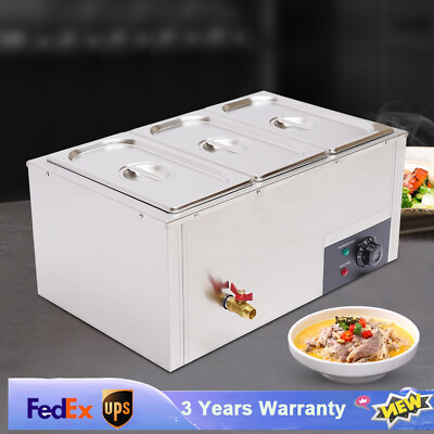 #ad #ad Electric Food Warmer 3Pan Commercial Buffet Steam Table Stainless Steel 850W NEW $109.73