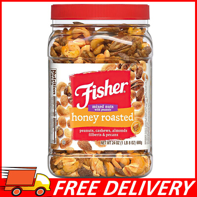 #ad Fisher Snack Honey Roasted Mixed Nuts with Peanuts 24 Ounces Peanuts $22.40