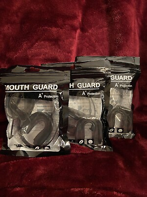 #ad #ad Mouth Guard with strap 6 pk Lot black Sports Teeth Grinding $18.77
