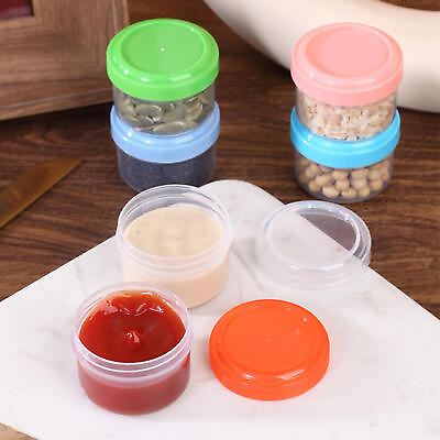 #ad 6Pcs Reusable Sauce Cups Salad Dressing Container Condiment Containers With Lids $11.26