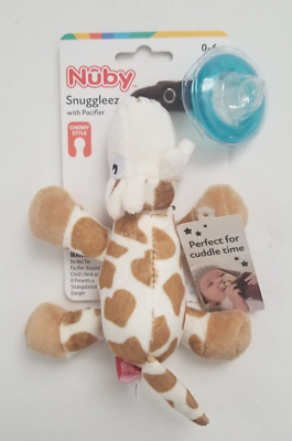 #ad Nuby Calming Natural Flex Snuggleez Pacifier with Plush Giraffe $8.79