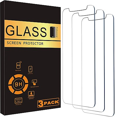 3 PACK For iPhone 14 13 12 11 Pro Max XR XS Max Tempered GLASS Screen Protector $3.45