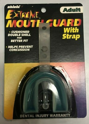 #ad Shield Sports Extreme Adult Mouth Guard Cushioned Double Shell with Strap $10.95