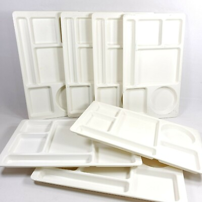 #ad #ad 7 ps. Cambro 6 Compartment Dinner Trays Ivory $22.53