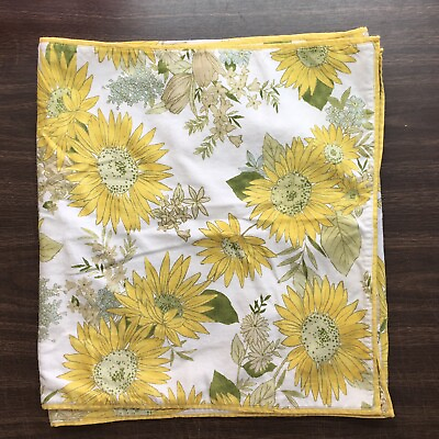 #ad Pottery Barn Table Runner Sunflowers Floral 18 x 70 Blue Yellow Beige $30.00