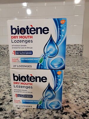 #ad 2 Pack Biotene Dry Mouth Lozenges Fresh Breath Refreshing Mint 27 Ct Exp 2 25 $21.99