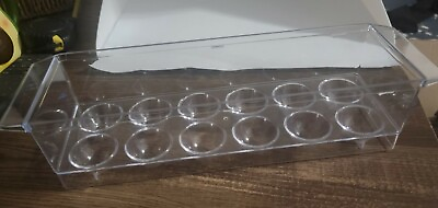#ad 12 Egg Storage Tray Bin Holder Refrigerator Container Clear Plastic Acrylic $20.00
