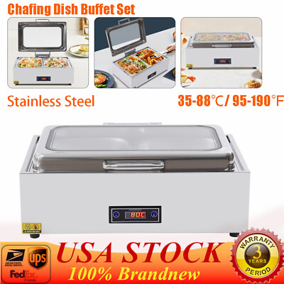 #ad #ad Stainless Steel 9 Quart 500W Commercial Food Warmer 2 Pan Buffet Food Warmer $173.00