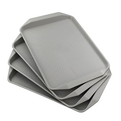 #ad #ad Grey Plastic Serving Tray Cafeteria Fast Food Tray12 by 16 Pack of 4 $24.43