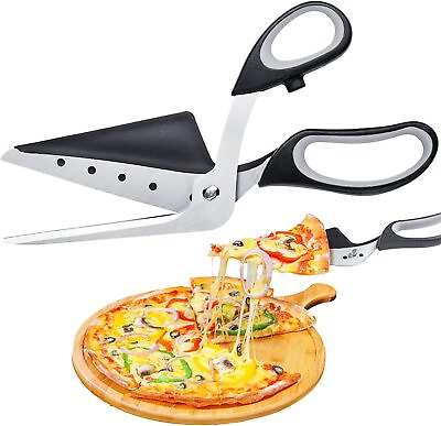 #ad Pizza Scissors Cutter Builtin Spatula 2 In 1 Multiuse Detachable Stainless Steel $10.99
