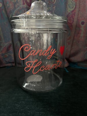 #ad Candy Hearts Glass Candy Cookie Jar Target Food Safe Valentine Mom Candy Bar $22.00