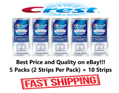 #ad Crest 3D White No Slip Professional Effect Whitestrip Teeth Whitening 5 Packs $18.97