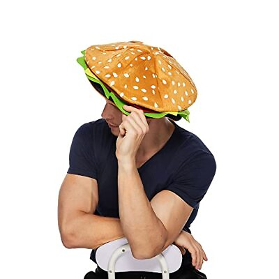 #ad Adult Hamburger Hat Funny Food Party Costume Supplies $31.06
