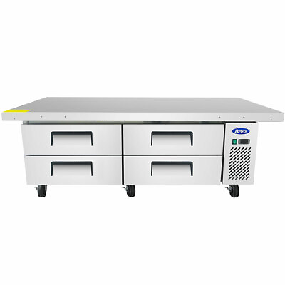 NEW 76quot; Chef Base Refrigerated Stainless Steel Cooler NSF Atosa MGF8454GR #4711 $3692.00