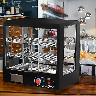 #ad 2 3 Tiers Food Warmer Display Case Commercial Food Pizza Egg Tart Showcase Elect $306.65