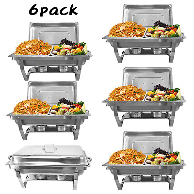 8qt Chafing Dish Stainless Steel Chafer Complete Sets with 2 Pans for Party $103.99