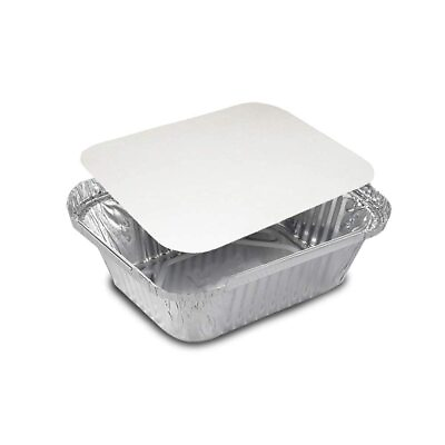 Disposable Aluminum Silver Foil Container with Lid for Storage Box 450ml 10 Pcs $26.19