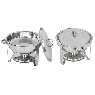 Round Catering Stainless Steel Chafer 2 Pack Buffet Chafing Dish 5Qt Party Pack $54.59