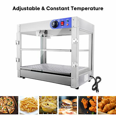 2 Tier Commercial Food Warmer Cabinet Heat Food Pizza Store Display Cupboard US $215.99