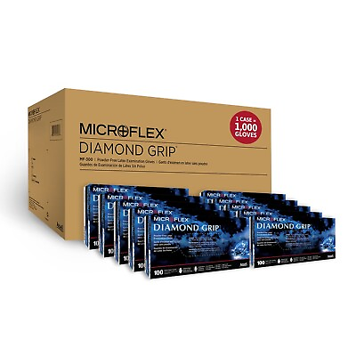 Microflex MF 300 Diamond Grip XL Disposable Latex Exam Gloves 100pk 1000pk $119.99