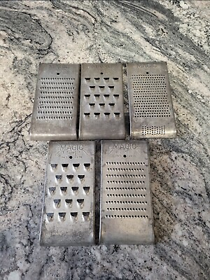 #ad #ad Lot Of 5 Magic June Antique Food Graters Curved Pat 24’30 early 1900 $94.95