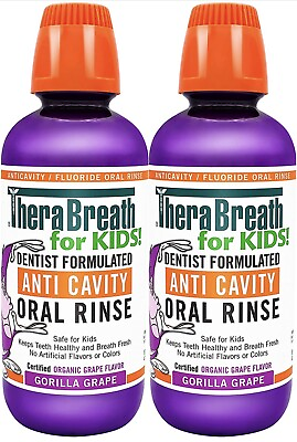 TheraBreath for Kids Anti Cavity Oral Rinse Organic 16 oz each Pack Of 2 $15.00