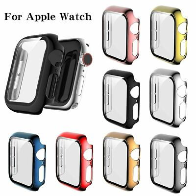 Glass Cover iWatch Case Full For Apple Watch Series 6 SE 5 4 3 2 38 40 42 44mm $2.84