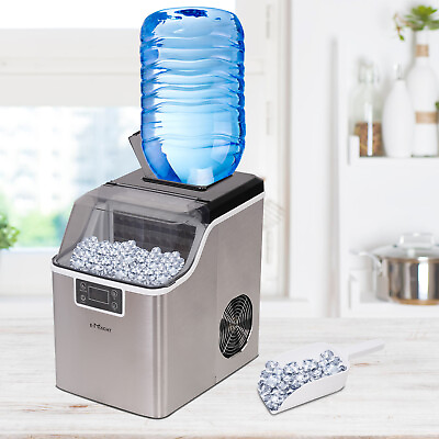E Macht 2 In 1 Countertop Ice Maker Self Cleaning 48.5Lbs 24H Party Portable $169.99