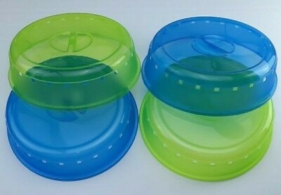 Microwave Splatter Covers 4 Pack Food Plate Shield Lids 10.25quot; FREE SHIPPING $16.88