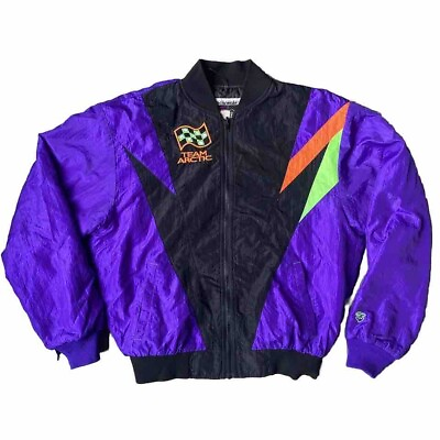 #ad #ad Arctic Cat Men’s Large Jacket Team Lightweight 90s Purple Bright Vintage $75.00