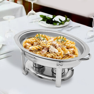 #ad Stainless Steel Oval Food Warmer Warmer Food with Fuel Holder Stainless Steel $61.75