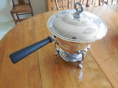 #ad Vintage Silver hallmarked Chafing dish 5 piece with alcohol burner $25.00