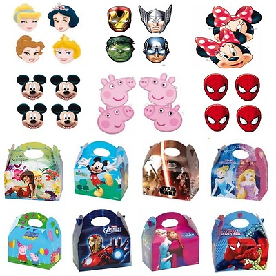 #ad Themed Birthday Party Food Meal Boxes with Matching Dress Up Face Mask GBP 6.20
