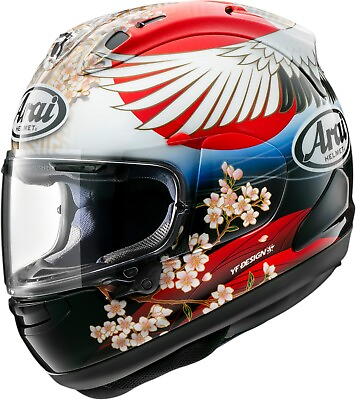 #ad Arai Corsair X Tsubasa Motorcycle Helmet Red $999.95