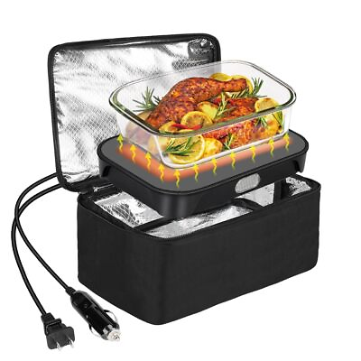 #ad Portable Oven Food Warmer 12V24V 110V Electric Heated Lunch Box Car Truck Office $45.29