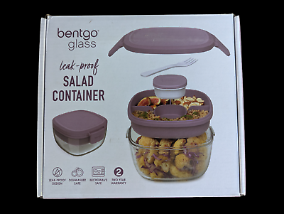 #ad Bentgo Glass All In One Leak Proof Salad Container Lavender $19.99