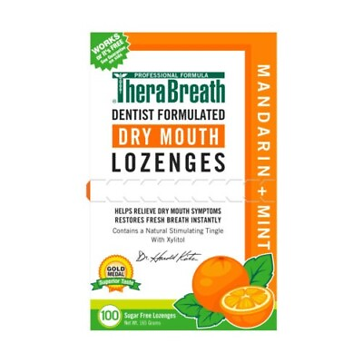 TheraBreath Dry Mouth Mandarin Mint Lozenges 100 count 165g free shipping USA $13.34