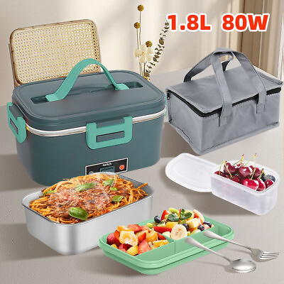 #ad 1.8L 1.5L Electric Heating Lunch Box Portable Car Office Food Warmer Container $12.99