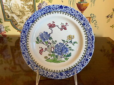Antique English Blue amp; White Copeland Spode Salad Small Decorator Plate $45.00