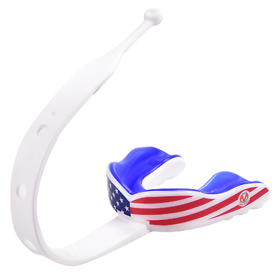 #ad #ad Football Mouth Guard with Strap American Flag Strapped Mouth Guard w Case $16.99