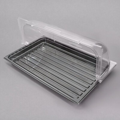 Sample Display Tray Kit Black Polycarbonate Tray Roll Top Cover Food 12quot; x 20quot; $74.32
