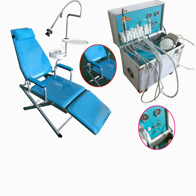 Dental Lab Delivery Unit 4h Folding Chair Ultrasonic Air Compressor Portable TOP $464.55