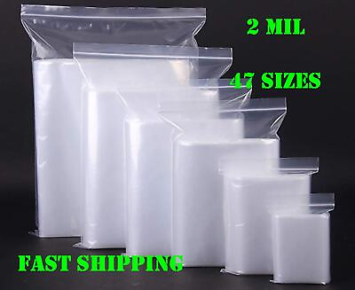 #ad Clear Reclosable Zip Seal Bag Plastic 2 Mil Lock Bags Jewelry Zipper Baggie 2Mil $8.60
