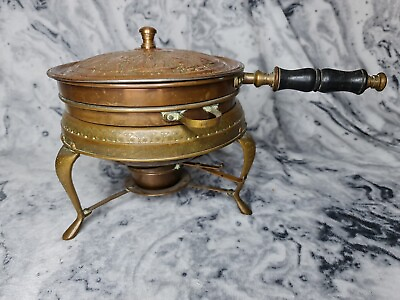 #ad Brass Copper Chafing Dish Vintage Middle Eastern Cookware GBP 35.00