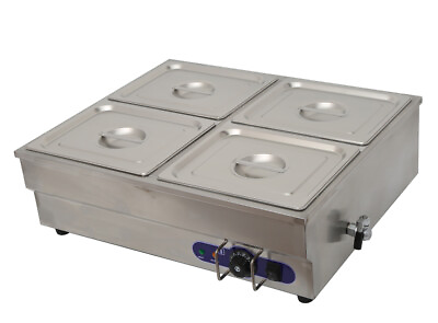 #ad 1 PC Commercial Countertop 4 Pan Stainless Steel Buffet Food Warmer 110V 1500W $333.70