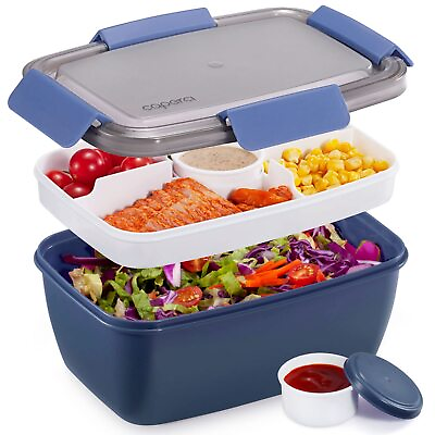 #ad Large Salad Container Bowl for Lunch Better Adult Bento Lunch Box 68 oz 5 ... $17.84