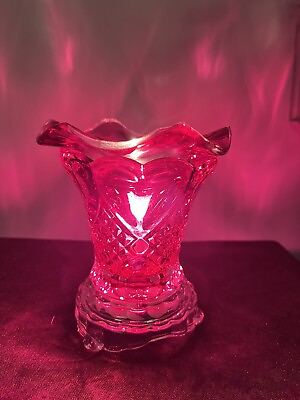 #ad Purple Glass Electric Fragrance Lamp Oil Burner Wax Warmer Dimmer Night Light $19.99