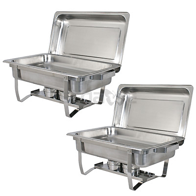 2PCS Stainless Steel Chafing Dish 8 Quart Buffet Catering Chafer Warming Tray $76.58