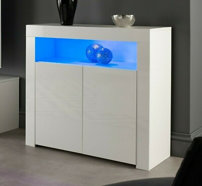 White Gloss Matt Sideboard Cabinet Buffet Kitchen Dining Cupboard with LED light $179.00